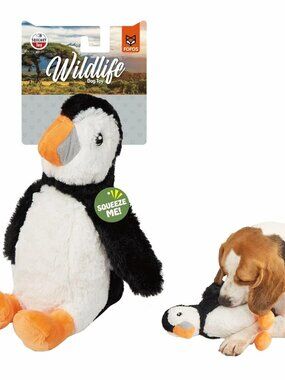 FOFOS Wildlife Plush Squeaky Dog Toy - Penguin - NWT